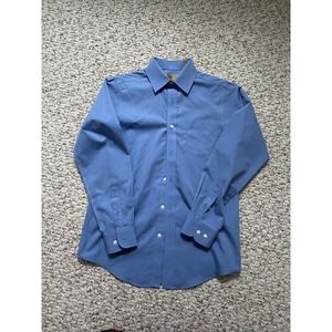 Boys Size 14 Blue Dress Shirt Long Sleeve Class Club Gold Label 100% Cotton EUC